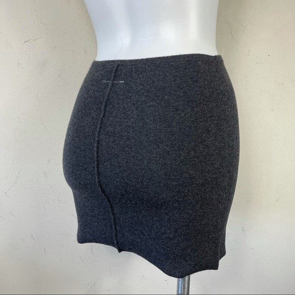 NWOT Nili Lotan Wool Cashmere Blend Sweater Knit Gray Mini Skirt Exposed Seam XS - Picture 5 of 11